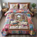 Floral Library Quilted Bedding Set