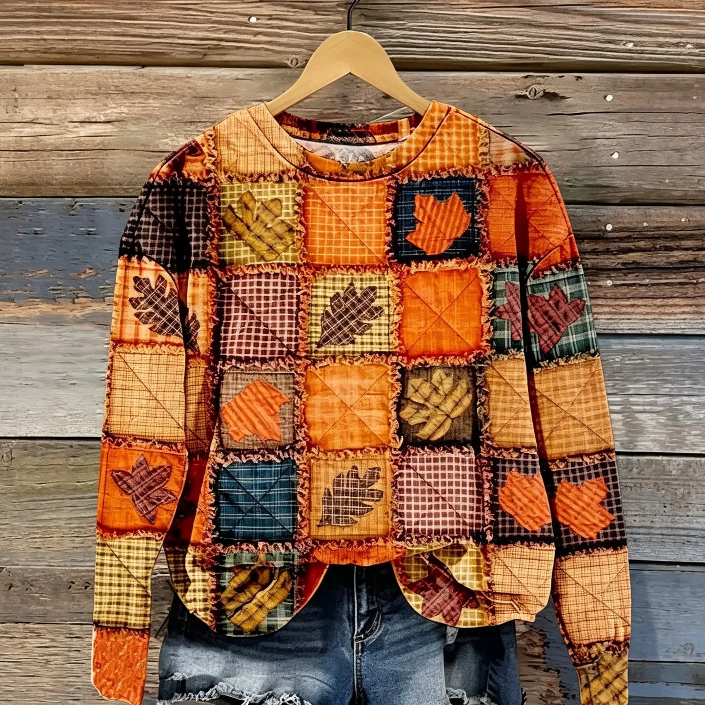 Autumn Leaf Colorful Boho Style Sweatshirt