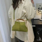 Women's Suede Structured Top Frame Crossbody Bag