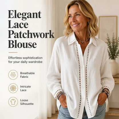 Women's Casual Spliced Long Sleeve Blouse