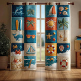 Beach Blocks Quilted Curtains