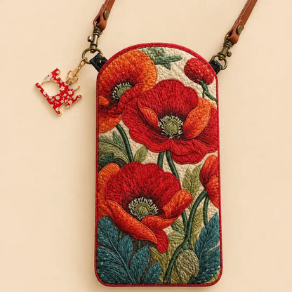 Poppy Bloom Quilted Slim Phone Crossbody Bag