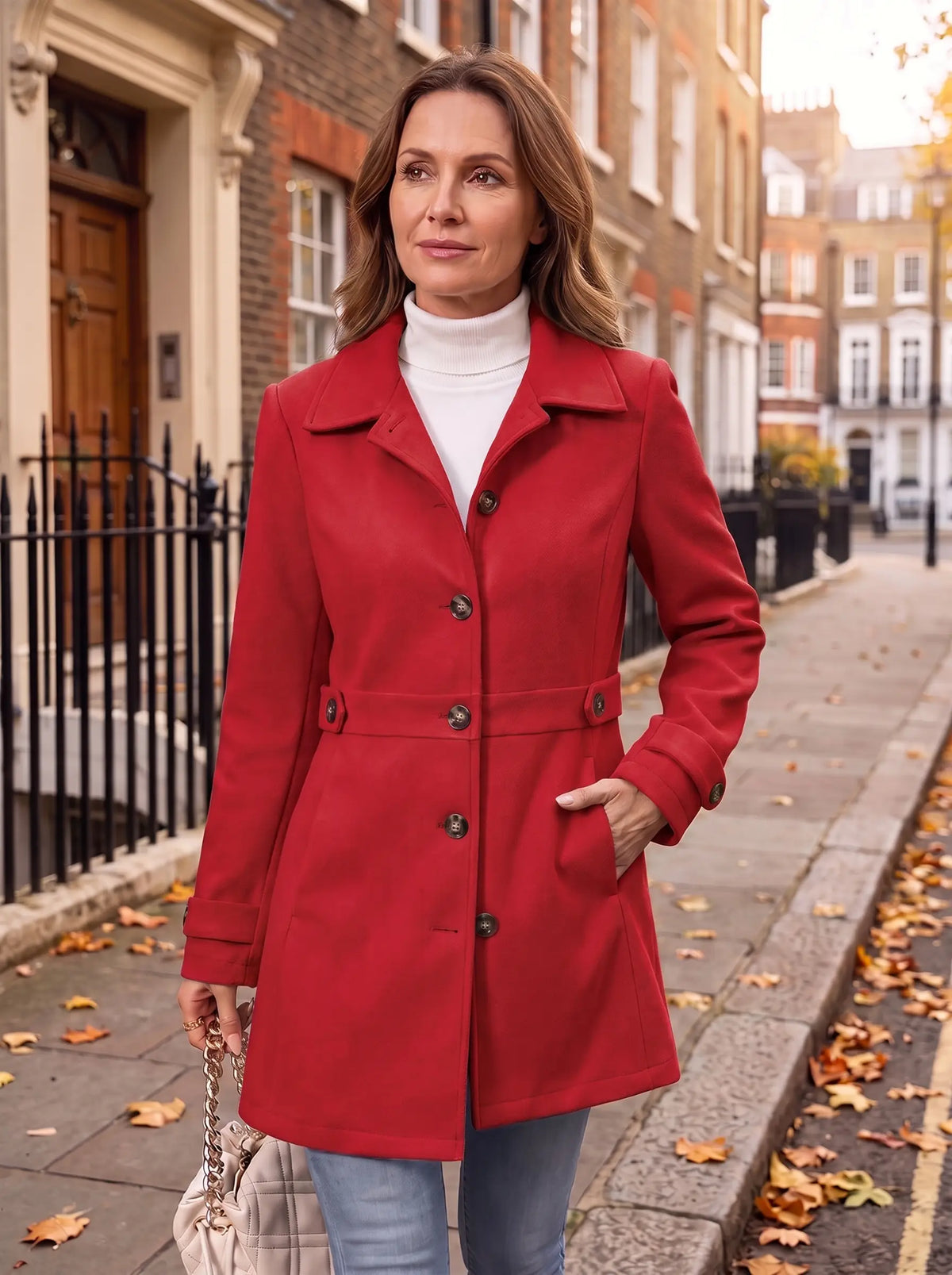 Women’s Plus size Tailored Belted Trench Coat