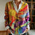 Women's Vintage Floral Art Pattern Print Buttoned Cardigan Sweater