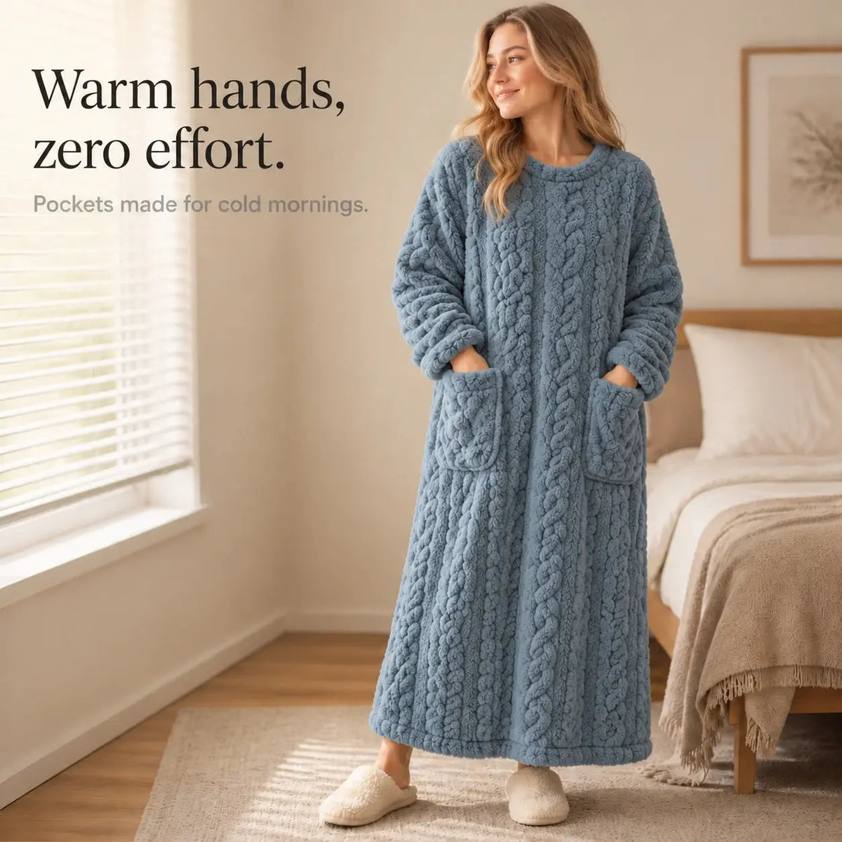 Women's Thick Long-Sleeve Look House Dress