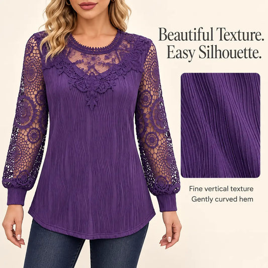 Women's Eyelet Top Boho Lace Shirt