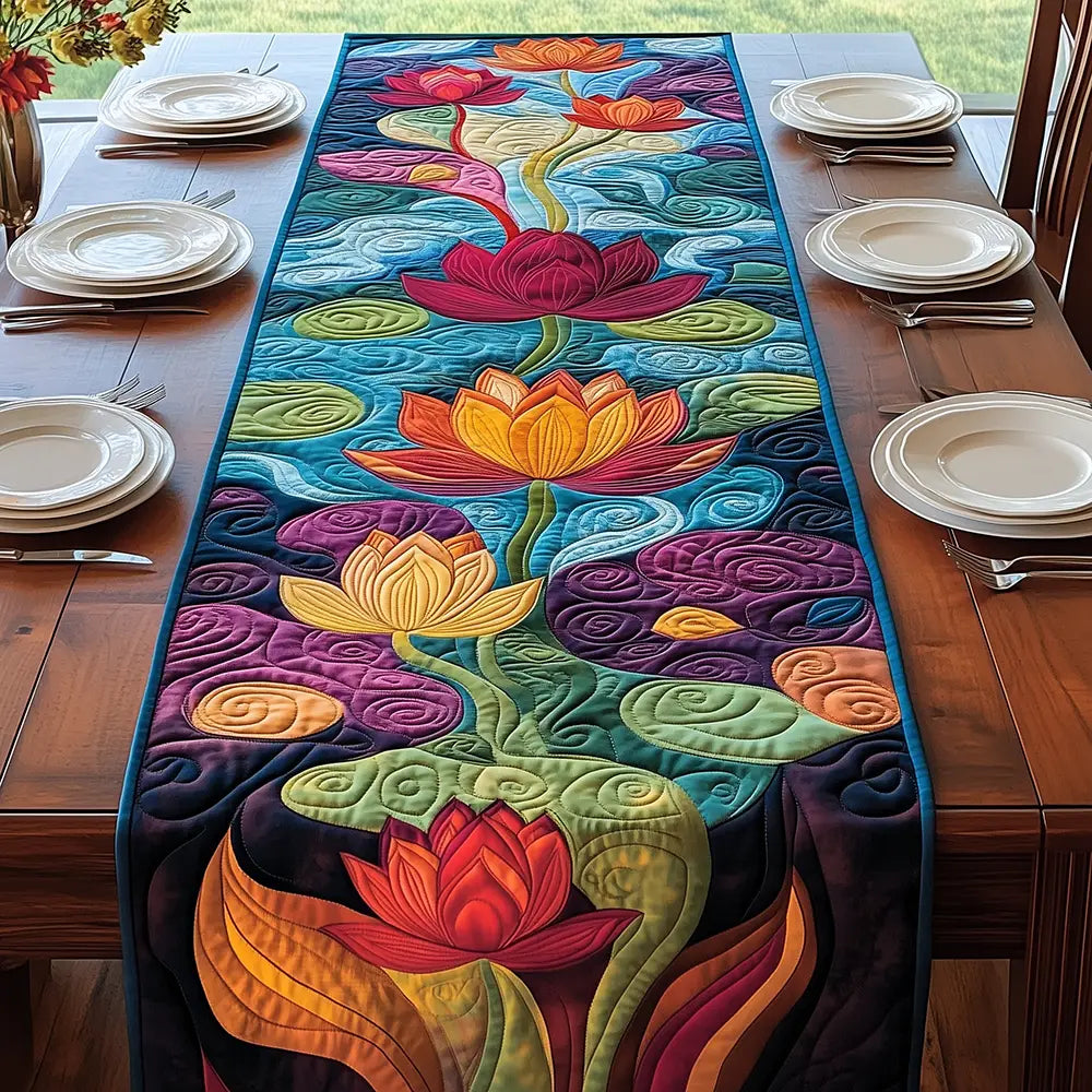 Serene Bloom Quilted Table Runner