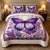 Lavender Butterfly Dream Quilted Bedding Set