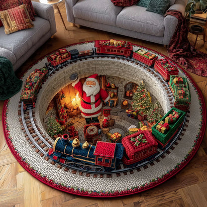 Holiday Gift Chaos Quilted Round Mat