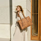 Vintage Embossed Leather Laptop Tote Set