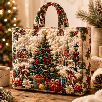 Christmas Holiday Tree Handmade Tote Bag