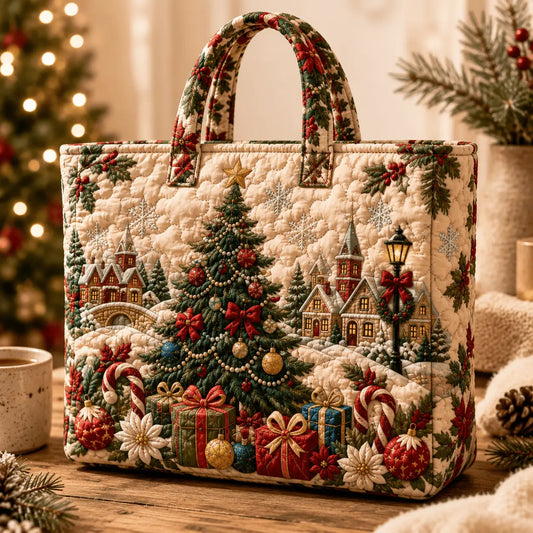 Christmas Holiday Tree Handmade Tote Bag