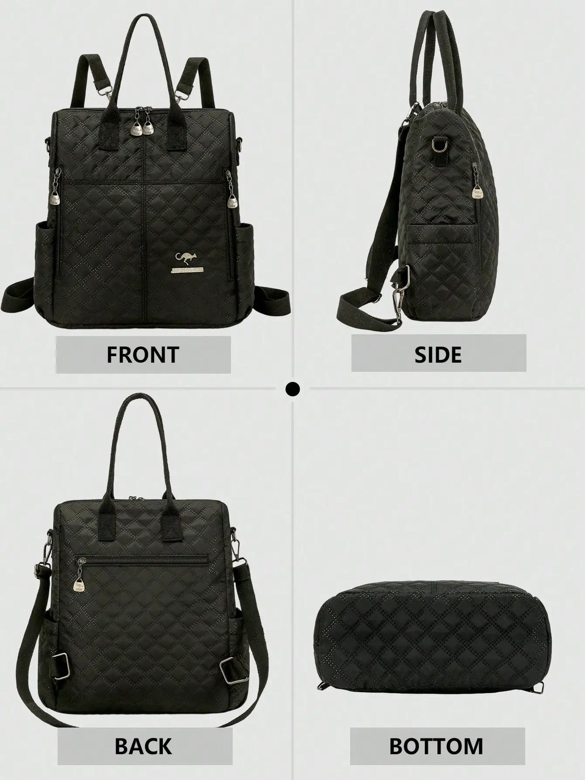 Anti-Theft Vintage Quilted Nylon Women's Backpack