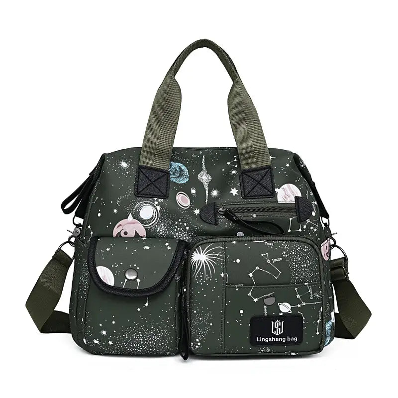 Large Capacity Waterproof Multi-Pocket Tote Bag