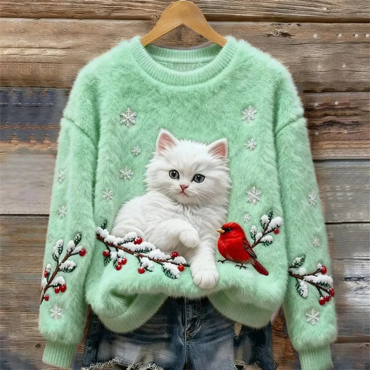 Bird Kitty Cozy Plush Sweatshirt