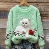 Bird Kitty Cozy Plush Sweatshirt