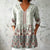 Flower Printing Long Blouse Eith A Striking Pattern