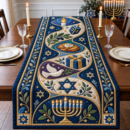 Hanukkah Blessings Quilted Table Runner