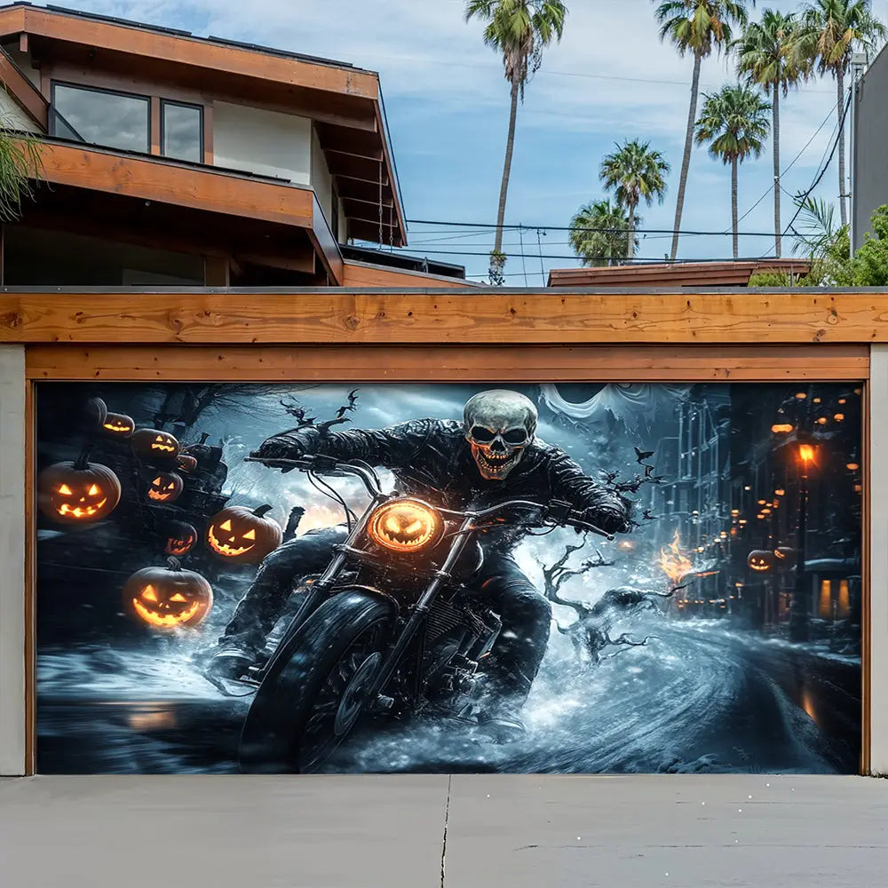 Nightmare Highway Halloween Garage Door Banner Decoration
