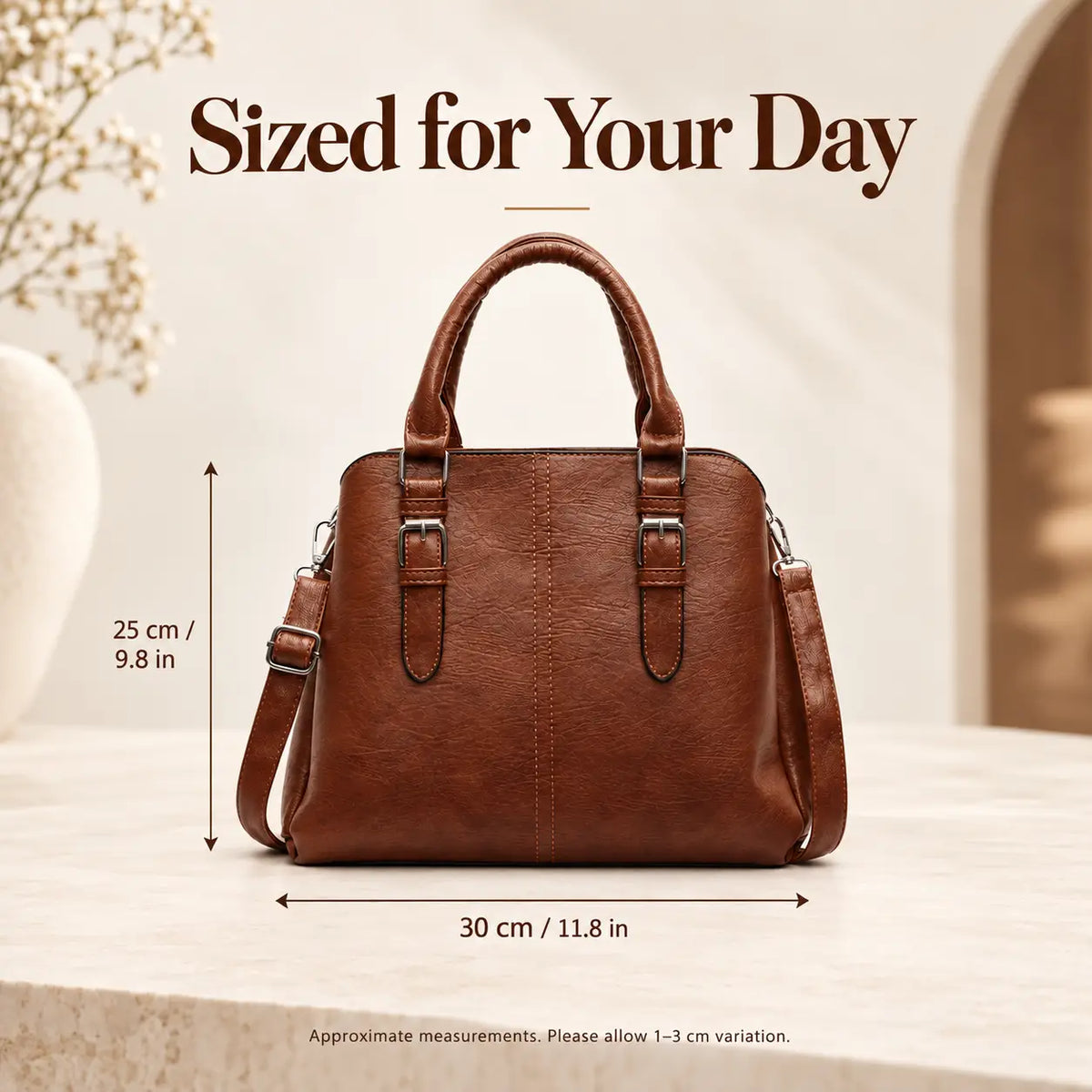 Women's Elegant PU Leather Square Handbag