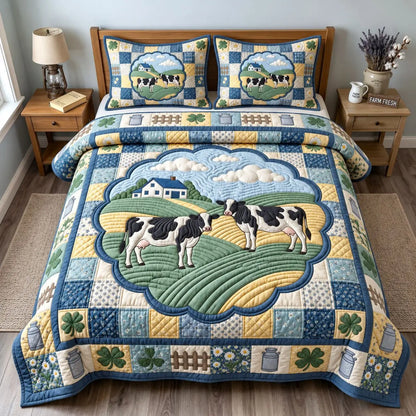 Farm Cow Quilted Bedding Set