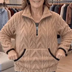 Full Size Fleece Half Zip Sweatshirt