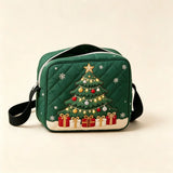 Christmas Tree Gift Quilted Crossbody Bag