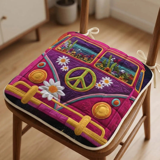 Hippie Van Quilted Chair Cushion