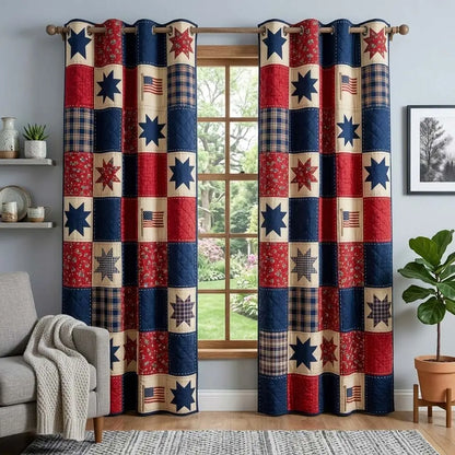 Patriot Patchwork Quilted Curtains
