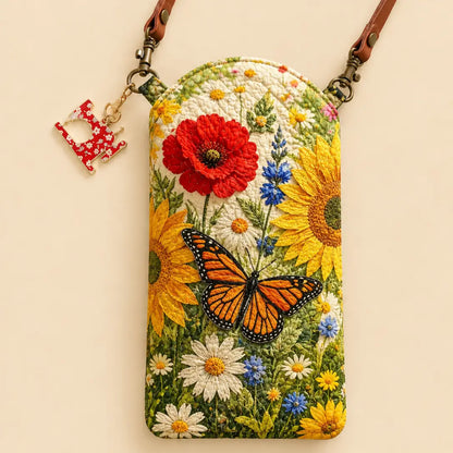 Butterfly Meadow Quilted Slim Phone Crossbody Bag