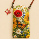 Butterfly Meadow Quilted Slim Phone Crossbody Bag