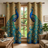 Golden Peacock Quilted Curtains