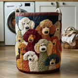 Poodle Dog Quilted Laundry Basket