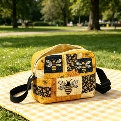 Bee Quilted Crossbody Bag