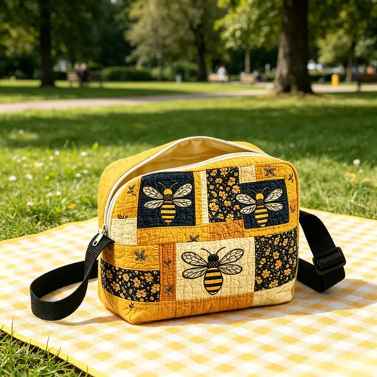 Bee Quilted Crossbody Bag