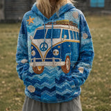 Blue Hippie Van Quilted Casual Regular Fit Long Sleeve Hoodie Sweatshirt