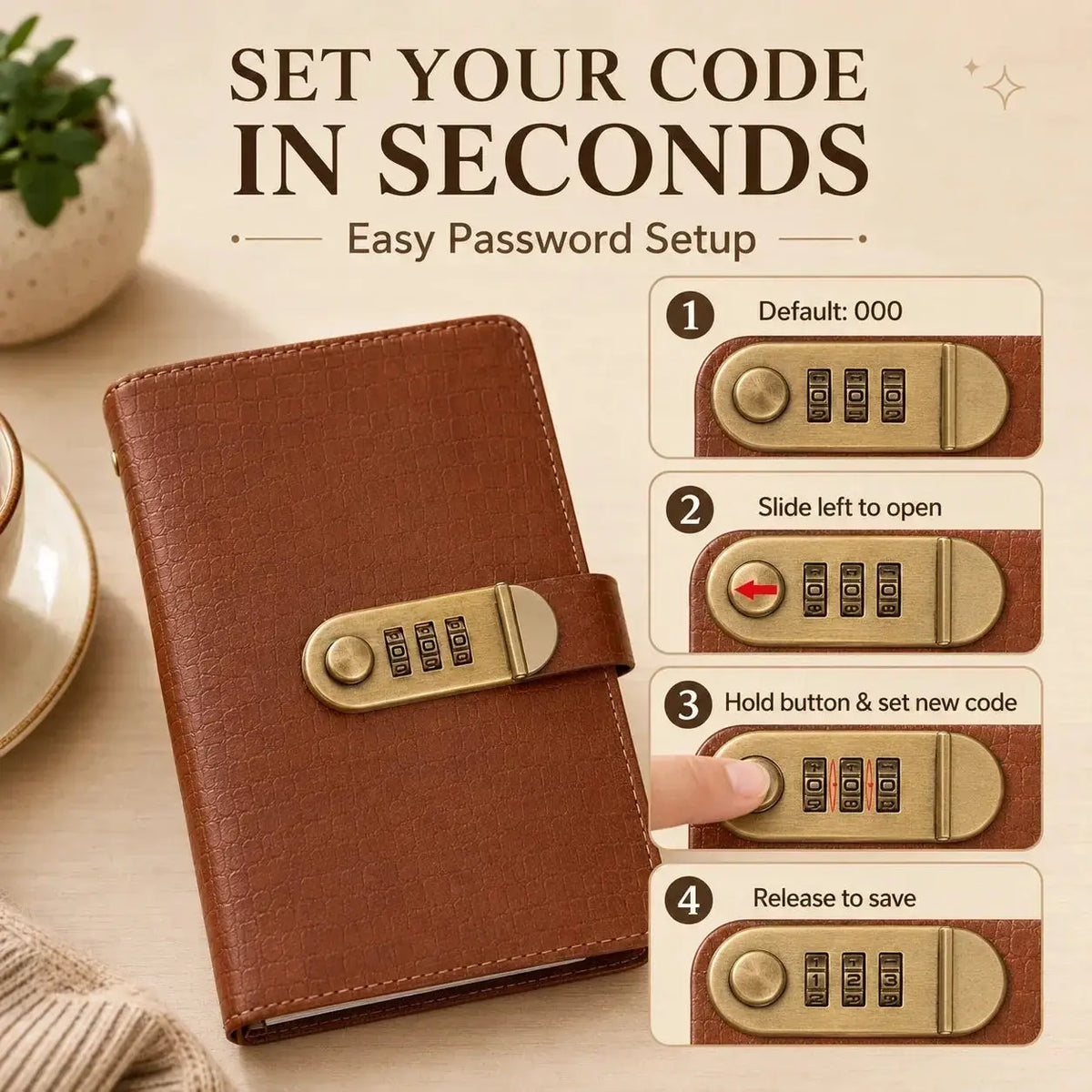 A6 Savings Notebook with Lock - Budget Planner & Organizer