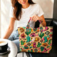 Western Cactus Cowboy Boot Print PVC Tote Bag