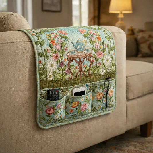 Garden Tea Table Quilted Sofa Armrest Organizer