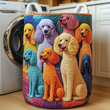 Poodle Charm Quilted Laundry Basket
