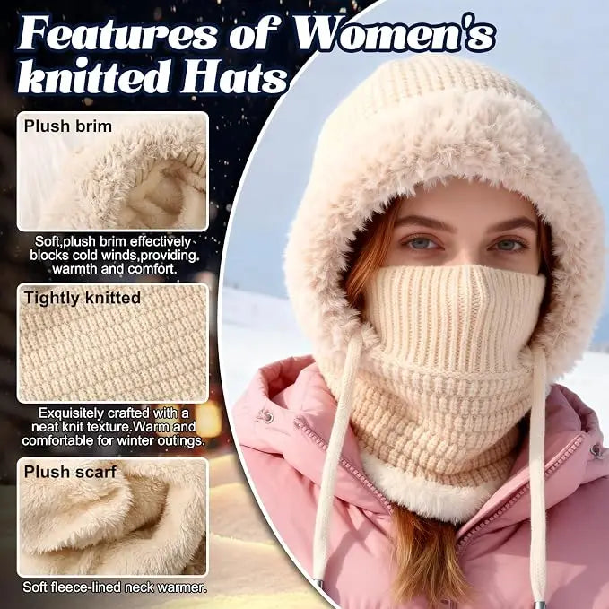 ❄️3 in 1 Beanie Hat with Scarf and Mask