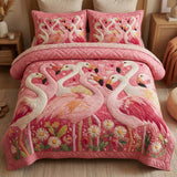 Pink Parade Quilted Bedding Set