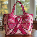 Pink Bow Handmade Tote Bag