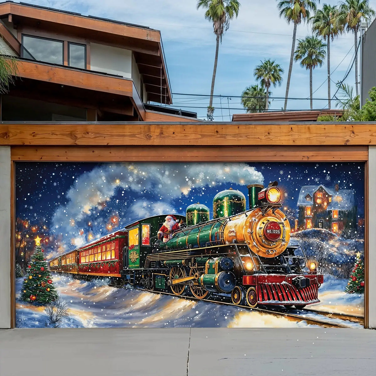 Magical Holiday Express Santa’s Train Garage Door Banner Decoration
