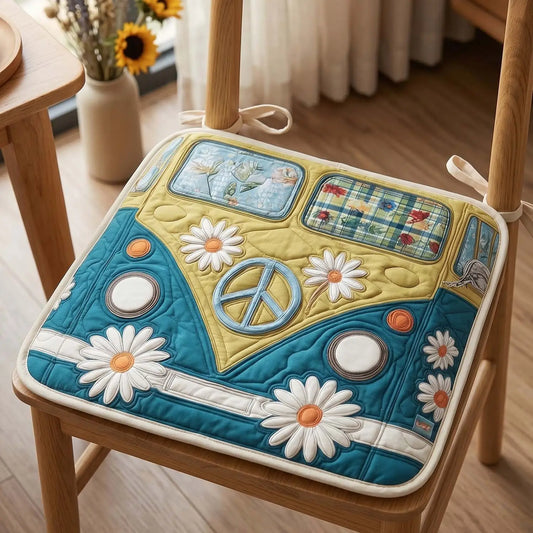 Blue Hippie Van Quilted Chair Cushion