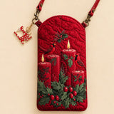 Holiday Cardinals Quilted Slim Phone Crossbody Bag