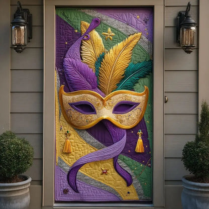 Mardi Gras Masquerade Mask Quilted Door Cover