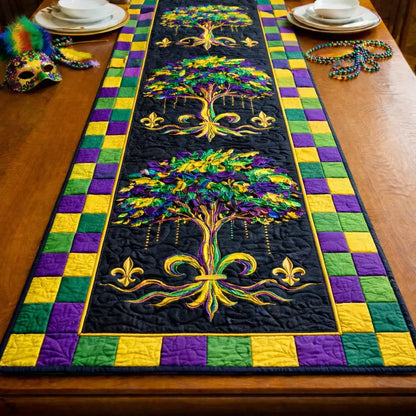 Mardi Gras Tree Quilted Table Runner