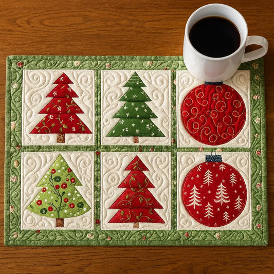 Christmas Tree Quilted Place Mat