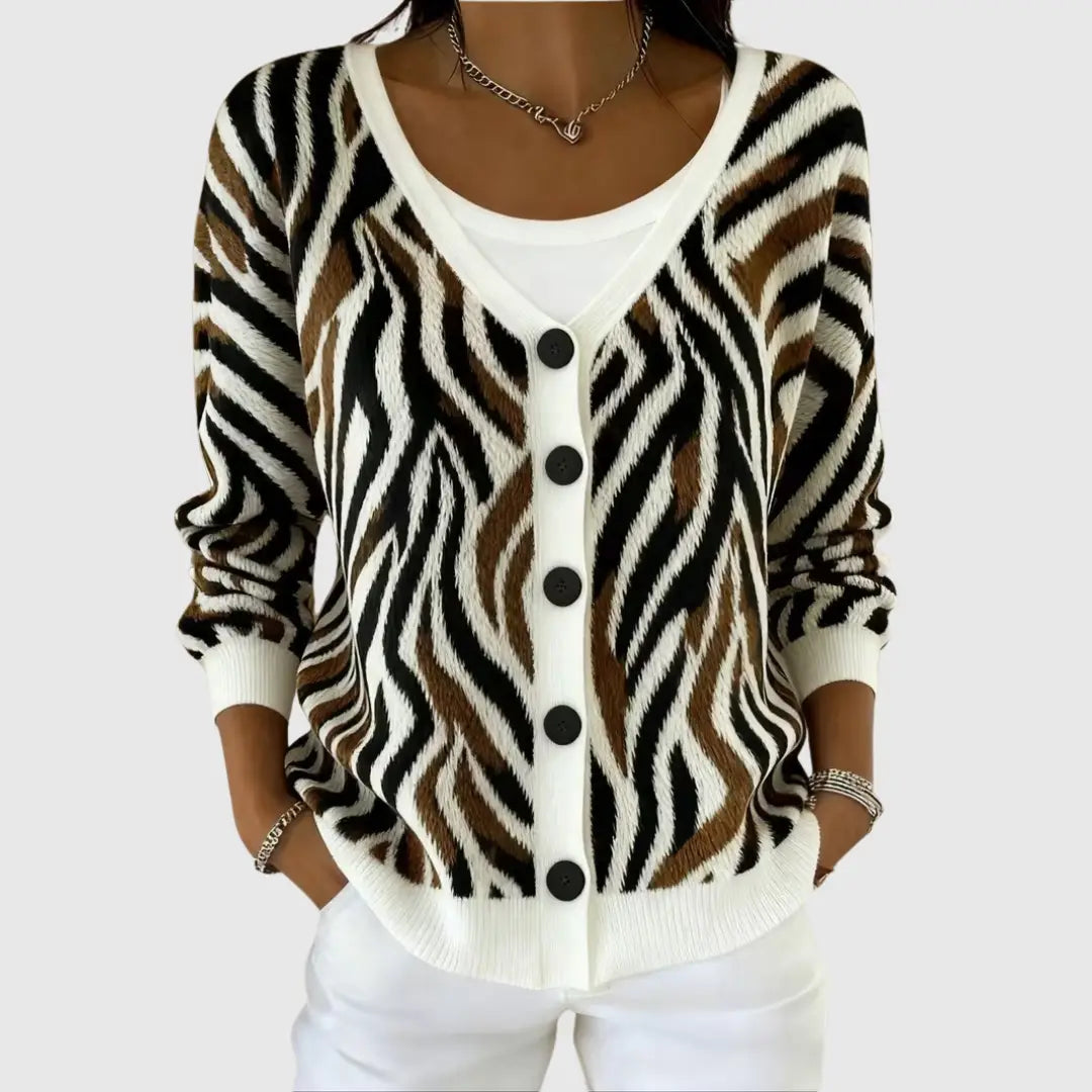 Comfortable Button-up Faux-knit Cardigan